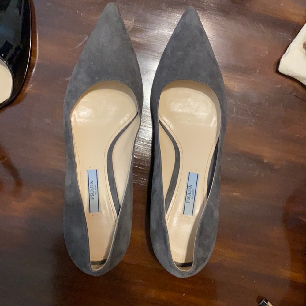 Prada Grey suede pumps